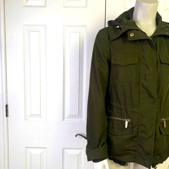 Michael KORS green jacket with hoodie size xs - Picture 2 of 16